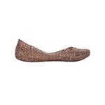 Melissa Campana Papel Flats for Women - Comfortable, Stylish & Flexible Slide-On Closed-Toe Jelly Flat Shoes with Hollow Interwoven Cut Out Design, Metallic Rose, 7