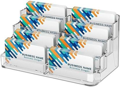 MaxGear Acrylic Business Card Holder for Desk Multiple Business Card Holders, Business Card Stand Business Card Display Holder, Clear Plastic Business Card Holder Display Office, 8 Pocket