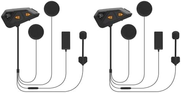 FreedConn FG Motorcycle Helmet Bluetooth Headset Intercom 2 Pack with Music Share, Universal 1200m 6 Riders Motorbike Group Communication System Ultra-Thin with Hard Mic/Noise Cancellation/Waterproof