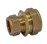 Pipestation 22mm to 15mm Reducer 1 Pack - Brass Compression Reducer - Reducing Coupler Pipe Connectors for Copper Pipe