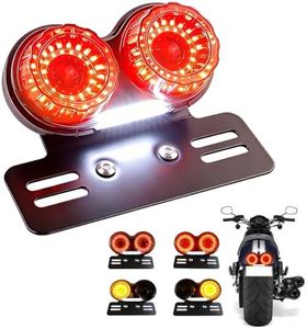Anki HappiGo Upgrade 90LEDs Motorcycle Tail Light with Brake & Turn Signal, Integrated Motorcycle Brake Stop Lamp for Night Mountain for Harly Motorbike Street Bike Cruiser Chopper (Black)