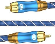 EMK Subwoofer Cable Digital Coaxial Audio Cable RCA Cable Male to Male Gold-Plated Braided Nylon RCA/Phono Stereo Cable for DVD Speaker Smart-TV Soundbar (2m, Blue)