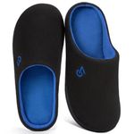 VeraCosy Men's Two-Tone Memory Foam Slippers Blue,9.5 UK