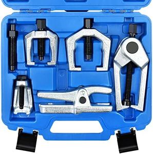 YSTOOL Front End Service Tool Set with Automotive Ball Joint Separator Tie Rod End Puller Pitman Arm Remover 5 PCS Removal Splitter Kit for Car SUV Light Truck Pickup Blue Case