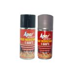 APAR Spray Paint Heat Resistance 600°C (MATT BLACK-225 ml, and SILVER -225 ml),Pack of 2-Pcs, For High Heat Surface Like silencer, boiler,chimneys etc.