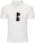 33,000ft Men's Polo Shirt Short Sleeve T-Shirt Golf Polo Moisture Wicking Polos Quick Drying Polos Outdoor Sports Athletic Tennis Performance Breathable T-Shirt for Golf Tennis Work White M