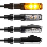 evermotor 12V Universal Motorcycle LED Turn Signal Lights, Aluminum Indicators Double LED, IP67 Waterproof, E13 E Approved, Yellow, 4Pcs