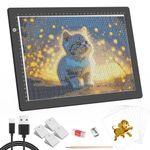 HIUKCOLED A4 Light Tracing Box with 4 Pcs Clips, Stepless Adjustable Brightness Ultra-Thin Light Pad, USB Powered LED Light Bored for Drawing,Diamond Painting,Sketching,Animation,X-Ray,Sand Painting