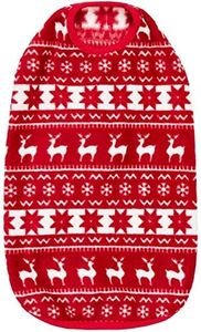 Blueberry Pet Dog Fleece Vest - Soft & Lightweight Ugly Christmas Sweater for Small Dogs, Award Winning Brand, 18" Back, Dog Christmas Sweater, Reindeer & Snowflake