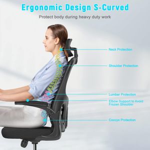 naspaluro Office Chair – Ergonomic Mesh, Black