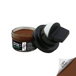 PRO SHOE CREAM WITH APPLICATOR I SHOE POLISH I LEATHER SHOE POLISH WITH APPLICATOR I 50 ML (LIGHT BROWN)