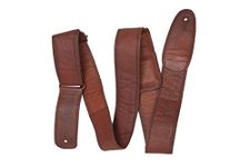 WerKens Genuine Leather Vintage Guitar Strap - 2 Inch, Brown Padded Acoustic/Electric/Bass Guitar Straps