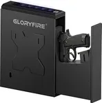 GLORYFIRE Gun Safe Biometric Pistol Safe, Mounted Nightstand Quick Access Handgun Safe and Gun Lock Box for Car, Truck, Desk, Bedside, Wall with Security Fingerprint, Key Access, PIN Code