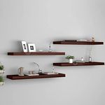 ANTICO WOODENIA® Wooden Floating Wall Shelf| Wall Mount| Wall Rack| Wall Bracket for Home and Office Decor | Big Mounted Cabinets (XX-Large (24x8 inches), Set of 4, Brown)