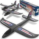 Airplane Toy For Kids: 3 Pack Foam Airplanes for Kids - Safe & Easy To Throw Airplane Glider Plane Toys - Gifts for Boys & Girls & Birthday Gift Ideas - Outdoor Games For Kids Ages 4 5 6 7 8 9 10 & Up