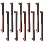 Atom 12.4 Inches Cabinet Door Handle | for Office Drawer Cupboard Almirah Kitchen Wardrobe Doors Pull Handles | Copper Black Finish (Set of 10, CH-243)