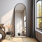 COFENY Full Length Mirror, 59" x 16" Arched Mirror Full Length Black Floor Wall Mirror Standing, Leaning or Hanging, Arch Full Body Mirrors Standing Mirror for Bedroom Living Room Bathroom