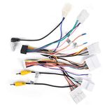 for Toyota Radio Wiring Harness Adapter - 16pin Android Car Stereo Radio Wiring Harness with USB SWC Reversing Input