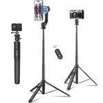 Mobilife Magnetic Selfie Stick with Tripod Stand Reinforced Multifunctional 64" Long Selfie Stick for iPhone Mirrorless/Action Camera Tripod with Bluetooth Remote for Vlogging Live Streaming Travel