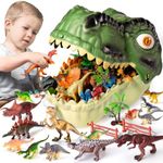 RISUNTOY Dinosaur Toys for Kids 3-5,45PCS Realistic Jurassic Dinosaurs Figures with Eggs&Trees&Fence Playset to Create a Dino World,Educational Figures, Great Gift for Toddler Boys & Girls