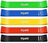 Viyafit Resistance Band, Exercise Loop Bands for Yoga, Pilates, Fitness and Working Out, Set of 5 Stretch Bands with Carrying Bag