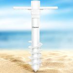 CLISPEED Beach Umbrella Sand Anchor, Heavy Duty Outdoor Umbrella Stand Holder with 5-Tier Screws One Size Fits All Sand Umbrella Anchor for Strong Winds