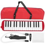 Beginner Melodica, 32 Keys Simple Melodica Portable Melodica with Carry Bag IRIN Melodica with Cornet Mouthpiece for Children Beginner Musical Training(red)