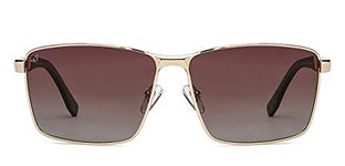 Vincent Chase by Lenskart | Brown Rectangle Stylish Sunglasses | Polarized & UV Protected | For Men & Women | Large | VC S13969