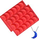 Fewo 2 Pack Moon Ice Cube Tray Silicone Crescent Mold for Chocolate Candy Gummy Jello Jelly Resin Cake Mini Soap Wax Crayon Melt