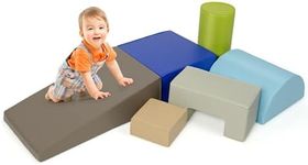 DORTALA 6-Piece Climb and Crawl Foam Set, Woodland Activity Play Blocks w/Unique Shapes, Indoor Playground Safe Active Climbing, Crawling, Sliding for Kids Toddler Baby and Preschooler