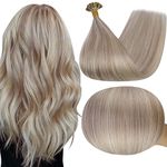 Full Shine U Tip Hair Extensions Real Human Hair Color #18/613 Ash Blonde Hair Extensions 20 Inch Keratin Fusion Hair Extensions 50 Strands Nail Tip Hair Extensions