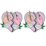 Charmart Best Buds Lapel Pins 4 Pieces Set Broken Hearts Hand Lighter Cigarette Enamel Brooch Pin Friendship Badges