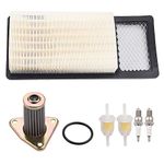 Tvent 72368G01 Air Filter w 26591G01 Oil Filter Replacement for EZGO TXT Medalist 4 Cycle 295cc 350cc Golf Cart 1994-2005 with 72084-G01 Fuel Filter Spark Plug, White, One size