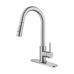 Tohlar Kitchen Faucets with Pull Down Sprayer, Modern Stainless Steel Kitchen Sink Faucet Single Handle Kitchen Faucet Brushed Nickel