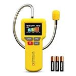 Zkmiles Y201Pro Natural Gas Leak Detector for Home, Methane, LP& Propane Gas Detector for RV, Explosive Gas Sniffer, 12-inch Flexible Probe with Light, AAx3 Battery Powered(Included),Yellow.