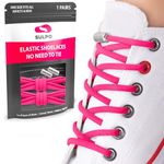 SULPO Round Elastic Laces Without Ties - No Tie Shoe Laces Adult And Kids - Silicone Elastic Laces For Trainers, Sneakers, Converse And Work Shoes - No Tie Laces With Metal Quick-release Buckles