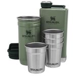 Stanley Adventure Pre-Party Shot Glass + Flask Set, Hammertone Green, 8 oz / 0.23 L