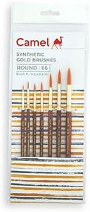 Camel Paint Brush Series 66 - Round Synthetic Gold, Set of 7