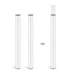 Dhouse Table Legs 2-Pack 710-1100mm Adjustable Breakfast Bar Legs Morden Style Metal Folding DIY Desk Legs Worktop Legs for Furniture Dining Table Coffee Table Bar Table 60mm Diameter (White)