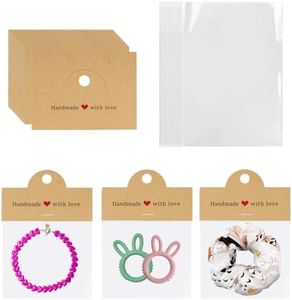 ALLWSLucky 100Pcs Jewelry Packaging for Small Business, Handmade with Love Jewelry Display Cards with Clear Bags for Selling, Small Craft Packaging Set for Bracelets, Key Chains, Earring