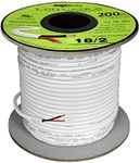 MaxBrite 200 ft. 18AWG Low Voltage LED Cable 2 Conductor White Sleeve in-Wall Speaker Wire UL Listed Class 2