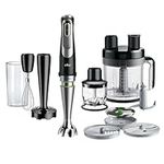 Braun MultiQuick 9 Immersion Hand Blender with Imode Technology - MQ9199XL - Includes Beaker, Whisk, Masher, 1.5-Cup Chopper,8-cup Food Processor, Black