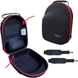 Onyx Hat Case - Travel includes 2 Straps for Backpack or Satchel Style Carrying, Pockets Carrying Accessories. Protect Your Hats with our Travel, Space up to 6 Hats., Black, Red