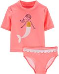 Carter's Girls' Unicorn 2-Piece Rashguard - Orange - Small