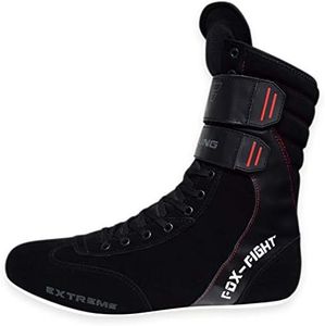 FOX-FIGHT Extreme Scarpe da Boxe, Scarpe Abbigliamento Allenamento Body Building Palestra Sport Arti Marziali, Nero 45