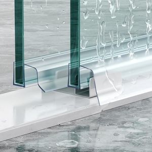 FCSOTSPS Sliding Shower Door Bottom Seal, 2 PCS 3/8" x 36" Sliding Shower Door Sweep for 3/8Inch Glass, Frameless Glass Door Seal Strip Stop Shower Leaks and Create a Water Barrier