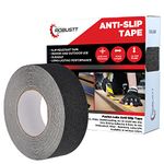 Robustt Anti Skid/AntiSlip 18mtr(guaranteed) X50mm (Pack of 1) Black Fall Resistant with PET Material and Solvent Acrylic Adhesive Tape for Slippery Floors, Staircase, Ramps, Indoor, Outdoor Use