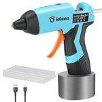 Gogonova Glue Gun, 4V Cordless Hot Glue Gun with 5.0Ah Battery, Type-C Charging Cable and 15s Preheating, inc. 25pcs 7mm Glue Sticks, Glue Gun for Crafting, DIY, Home Repairs and Decorations, Blue