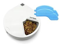 Cat Mate C500 Automatic 5 Bowl Pet Feeder with Digital Timer For Wet or Dry Pet Food, For Cats and Small Dogs, 5 Meals Up To 330g Each, with Twin Ice Packs for Food Freshness , White