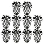 brandname Qinwuwu Knobs Pulls Carved Pineapple Decorative Jewelry Boxes Pulls Knobs Creative Art Kitchen Hardware Cupboard Drawer Dresser Zinc Alloy Handles Pack of 10 pcs (Bright Black)